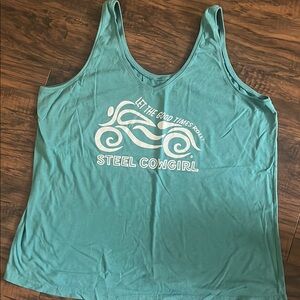Teal Tank Top steel cowgirl xl never worn